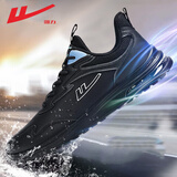 回力男鞋秋冬季运动鞋男透气垫皮面防水跑步鞋子男软底增高休闲鞋 全黑色1196【舒适皮面】 39