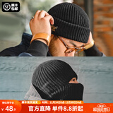 马登工装巴拉克拉法帽黑色保暖毛线帽头套针织帽子护耳防风面罩男秋季 黑色 均码
