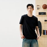 京东京造【10A抗菌】t恤男短袖t恤秋季男女白小T打底衫 黑色 XXL