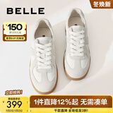 百丽（Belle）刘雯同款散文诗复古德训鞋女简约情侣同款休闲鞋B0992AM5 【翟潇闻同款】灰色-女款 37 (235mm)