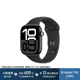 Apple/苹果 Watch Series 10 智能手表GPS+蜂窝款46毫米亮黑色铝金属表壳黑色运动型表带M/L MWYK3CH/B