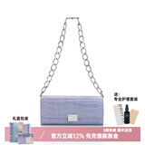 A.Cloud复古鳄鱼纹牛皮奢品链条斜挎女包 送女友闺蜜礼物 七夕礼物 紫色鳄鱼纹