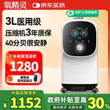 氧精灵3L升医用制氧机家用吸氧机十大牌子老人孕妇便携式氧气机312W