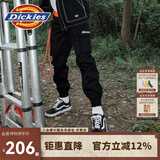 dickies休闲裤 男女同款新复古回潮印花多口袋束口工装裤百搭8 黑色 30