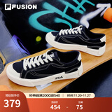 FILA FUSION斐乐男鞋POP帆布鞋潮牌男子潮流板鞋街拍运动休闲鞋男 黑-BK 44.5