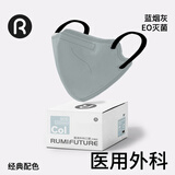 润米生物 3d立体一次性医用外科口罩高颜值独立包装防过敏【蓝烟灰/50片】