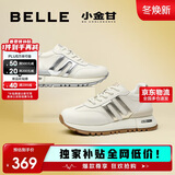 百丽周雨彤同款小金甘2025新复古女商场休闲鞋A8D1DCM5 米色/银色 37