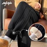 MJ STYLE束脚裤子女2026冬季女装新款加绒保暖小个子运动户外休闲百搭卫裤