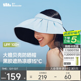 蕉下（beneunder）遮阳帽子黑胶贝壳防晒帽女防紫外线大檐太阳帽空顶帽BM532蓝