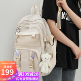 viney书包小学生ins风韩版高中大学生背包儿童书包初中双肩包电脑包高颜值大容量时尚潮流户外出游旅行包轻便日系4-6年级简约休闲可爱