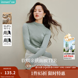 茵曼（INMAN）2025冬季女装新款天丝羊毛可机洗针织衫叠穿内搭修身长袖打底衫 浅蓝色 L （裤子28码）