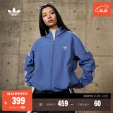 adidas经典三条纹运动连帽夹克外套男女春季阿迪达斯三叶草 深蓝   M