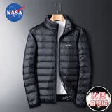 NASAHERO轻薄白鸭羽绒服宽松大码短款休闲秋冬防风保暖男女外套 16050黑色立领 nasa L （115-130斤）