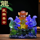 益鼎贵 2026马年宋韶光吉祥物十二生肖摆件家居办公室工艺摆设节日礼物 2026年宋韶光属龙吉祥物鼠猴喜合摆件