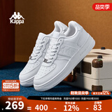 KAPPA卡帕男鞋板鞋男冬季新款厚底小白鞋子男百搭休闲鞋情侣跑步运动鞋 鹭羽白 38