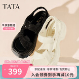 他她TATA休闲运动凉鞋女鞋厚底舒适沙滩凉鞋2025夏季7G304BL5黑色 36