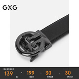 GXG皮带真皮男士裤腰带纯牛皮青年年轻人商务皮带 黑色 120cm