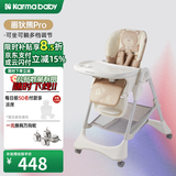 karmababy卡曼宝宝餐椅可折叠多功能婴儿餐椅可坐可躺0-6岁儿童成长餐椅 【无置物篮】画狄熊pro