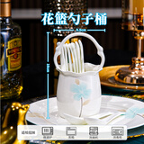 思佰得家用骨瓷碗碟套装创意陶瓷饭碗喝汤大碗简约泡面碗酒店西餐盘子 勺子笼