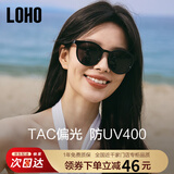 眼镜生活（LOHO）2025新墨镜女偏光开车太阳镜圆框防晒护目眼镜潮流显脸小登山镜