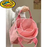 G.duck女士帆布包手提袋托特包女日系乐天便当包超火休闲包户外便携小包 粉色 单独包包