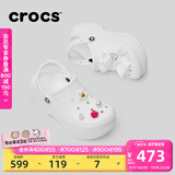 卡骆驰（CROCS）贝拉洞洞鞋沙滩鞋包头女鞋厚底拖鞋|210062 白色-100(含智必星） 36 (220mm) 37