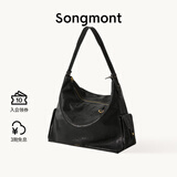 Songmont山下有松循迹旅行hobo包大容量斜挎电脑包【蒋奇明同款】 旅行hobo超大号 烟墨黑 预售3天