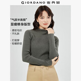 佐丹奴（Giordano）极细针织衫女纯色修身内搭半高领长袖针织打底衫女13353811