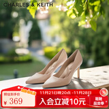 CHARLES&KEITH简约通勤尖头高跟鞋子女鞋休闲单鞋生日礼物CK1-60280245-1 Nude肉色 39