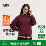 森马（Semir）[商场同款]女oversize发热抗菌2024冬季绣花抓绒上衣101724116004