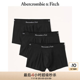 Abercrombie & Fitch男装3条组合装经典LOGO舒适柔软弹力轻薄四角内裤114-3083 黑色 3条 L