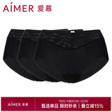 爱慕【3件包】KiKi裤轻薄净痕爽滑锦纶触感女士中腰三角裤