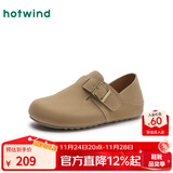 热风（Hotwind）【商场同款】女鞋通勤勃肯拖鞋2025年新款秋冬加绒百搭慵懒穆勒鞋 09灰色(全包两穿款)H15W25106 38