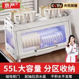 京严碗柜碗筷收纳盒沥水碗架碗碟架放餐具碗盘碗碟柜厨房收纳置物架箱