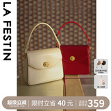 拉菲斯汀包包2025新款方糖包时尚腋下包红色结婚新娘手提小方包 620930 奶油白