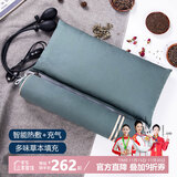 蜀国御 颈椎双充气热敷枕头套装舒适睡眠圆形糖果荞麦壳决明子圆柱成人