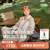 波司登（BOSIDENG）25新【叠变】机能冲锋衣鹅绒服明星同款女短三合一外套B250331302 初雪白/砂岩啡 M 165/88A 体重约110-120斤