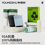 有棵树男士内裤男10A抗菌纯棉裆高弹莱赛尔平角男生大码男式四角裤头