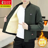 啄木鸟夹克男士装外套春秋季款休闲棒球服上衣服 军绿 加绒 3XL