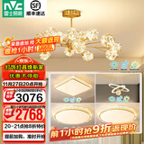 雷士（NVC）北欧现代轻奢智能网红led萤光客厅吊灯餐厅吊灯中山灯具灯饰套餐 萤光吊杆套餐【三室两厅B】