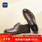 海澜之家HLA皮鞋男士商务休闲秋冬德比正装鞋子男H135/H171 棕色42
