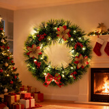 欧妮姿圣诞节装饰圣诞花环装饰商场橱窗家用圣诞树挂件30cm