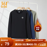 361°运动卫衣男秋冬季新款圆领套头运动上衣男百搭服饰御寒保暖 【加绒男】超级黑 L