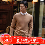 雅戈尔（YOUNGOR）羊毛衫男全绵羊毛羊毛衫舒适暖和厚度适中温暖舒适可内搭翻领衬衫 VYQW639994XYA驼色 2XL 115cm