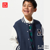 优衣库童装男童女童高弹力快干运动茄克外套夹克481378 69 藏青色 150