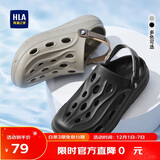 海澜之家HLA凉鞋男士户外洞洞鞋沙滩拖鞋HAALXM2DBK047 黑色40/41(双码)