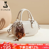 金狐狸（FOXER）女士包包女包大容量保龄球包单肩包斜挎包手提包轻奢女友生日礼物