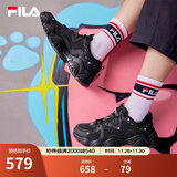 FILA 斐乐猫爪鞋4代女鞋老爹鞋情侣运动鞋复古时尚休闲鞋网面透气 【女款】黑-BK 38.5