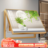 瑞尚（RUISHANG） 遮挡电表箱装饰画配电箱可推拉壁画客厅挂画有框电源箱开关盒 碧绿青翠 50*40可覆盖（横40竖30）晶瓷面