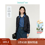 茵曼（INMAN）轻薄简约无领短款羽绒马甲女士2025新款可内搭可外穿薄款外套 黑色 S